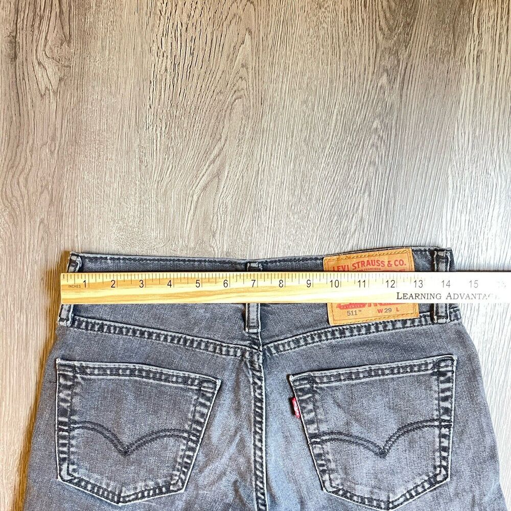 Levi's 511 Men's Size 29 Shorts Denim Jean 11” Inseam Black Faded Slim Fit - Picture 9 of 12